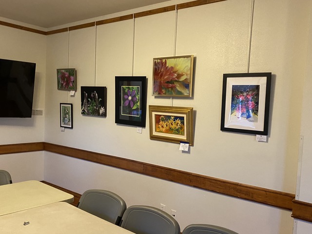Artist, Laurie Adams displays her paintings in Brunner Farmhouse, Broomfield CO