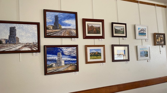 Artist, Laurie Adams displays her paintings in Brunner Farmhouse, Broomfield CO